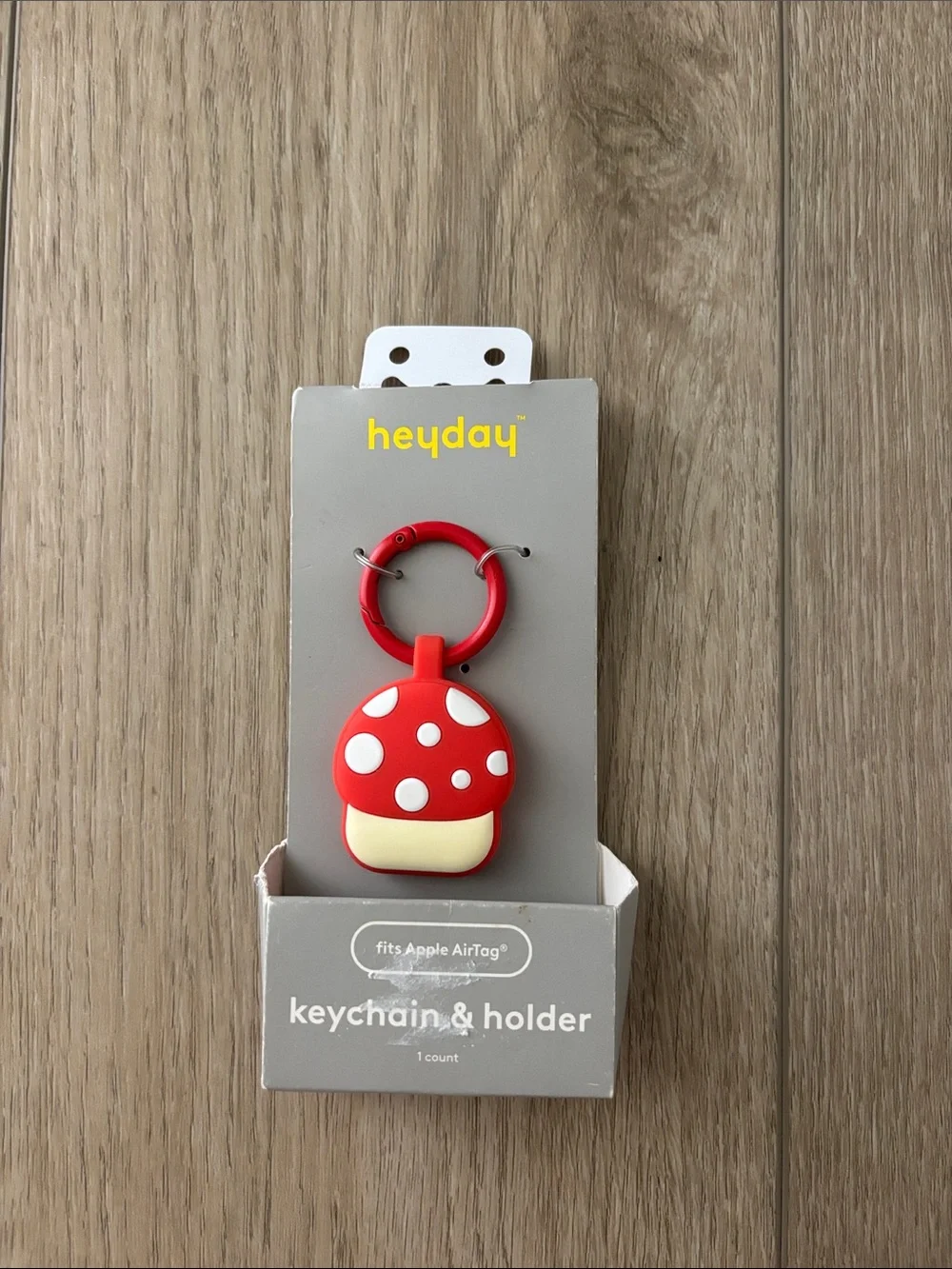 heyday Red & White Mushroom Keychain Holder